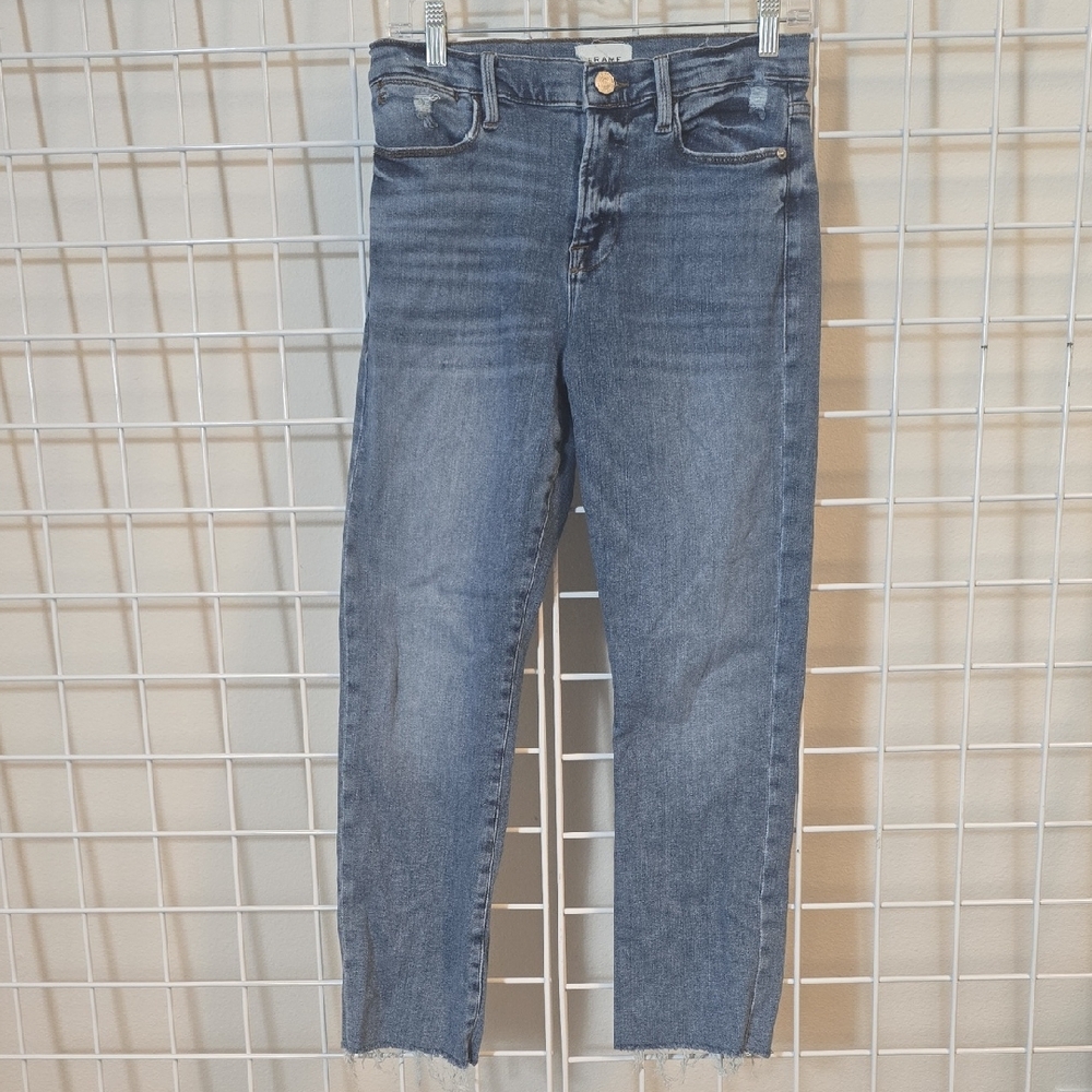 Frame Denim Women's Le High‎ Cropped Blue Jeans Size 29